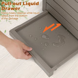 31 Gallon Large Outdoor Trash Can with Lid and Pull-out Liquid Drawer