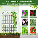 2/4 Pack 71 x 20 Inch Metal Garden Trellis for Climbing Plants-Set of 4