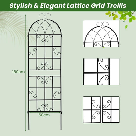 2/4 Pack 71 x 20 Inch Metal Garden Trellis for Climbing Plants-Set of 4