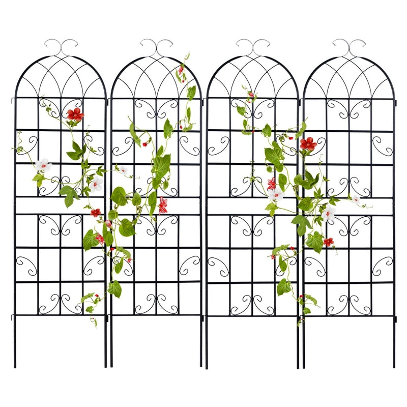 2/4 Pack 71 x 20 Inch Metal Garden Trellis for Climbing Plants-Set of 4