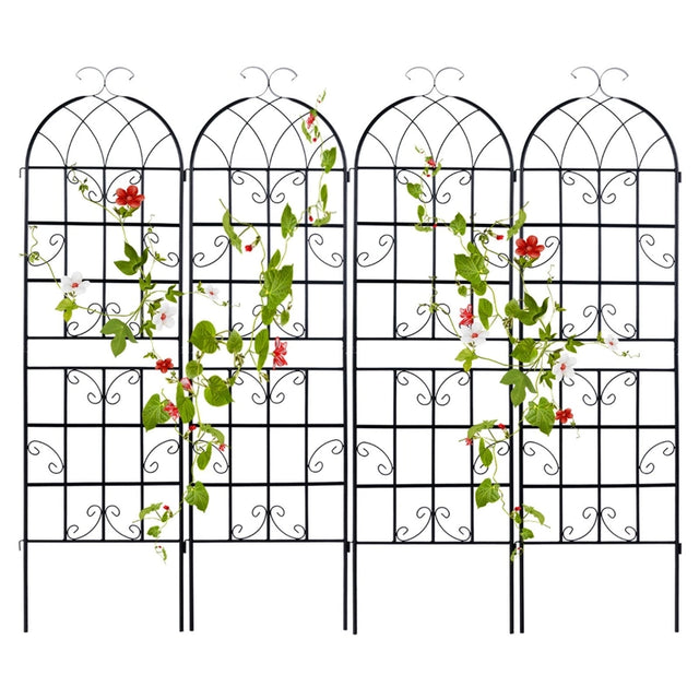 2/4 Pack 71 x 20 Inch Metal Garden Trellis for Climbing Plants-Set of 4
