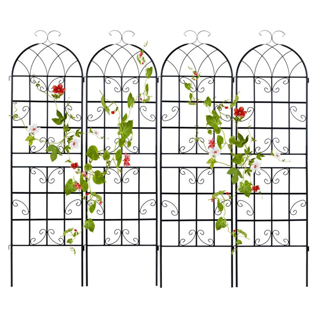 2/4 Pack 71 x 20 Inch Metal Garden Trellis for Climbing Plants-Set of 4