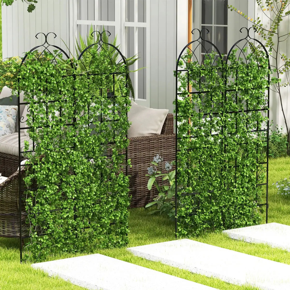 2/4 Pack 71 x 20 Inch Metal Garden Trellis for Climbing Plants-Set of 4