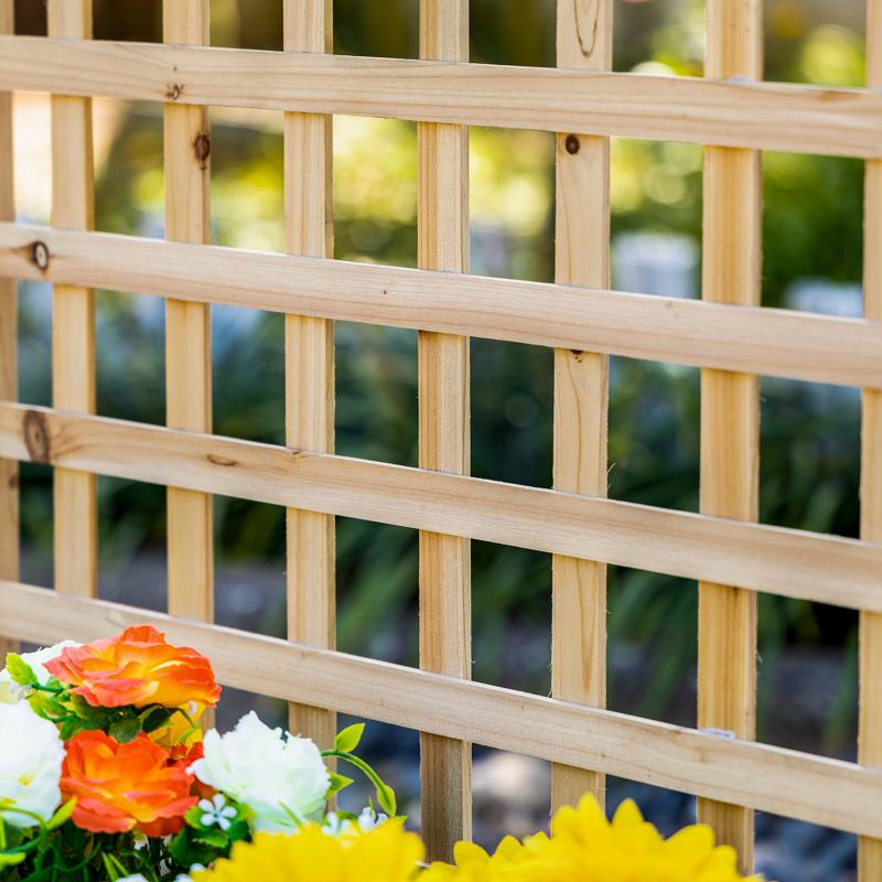 Outsunny Garden Planters with Trellis for Climbing Vines, Wood Raised Beds for Garden, Flower Pot, Indoor Outdoor, Natural