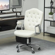 Vinsetto Velvet-Feel Work Chair, with Diamante Back - Cream