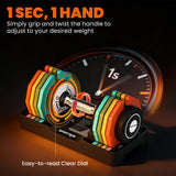 SPORTNOW Adjustable Dumbbells Set with Safety Locking Mechanism, Multicoloured