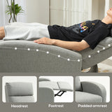 HOMCOM 135 Push Back Recliner Armchair, with Footrest - Grey