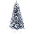 HOMCOM 6ft Flocked Artificial Christmas Tree with 700 Snow Frosted Tips, Metal Stand, Snowy Hinged Xmas Tree, Blue