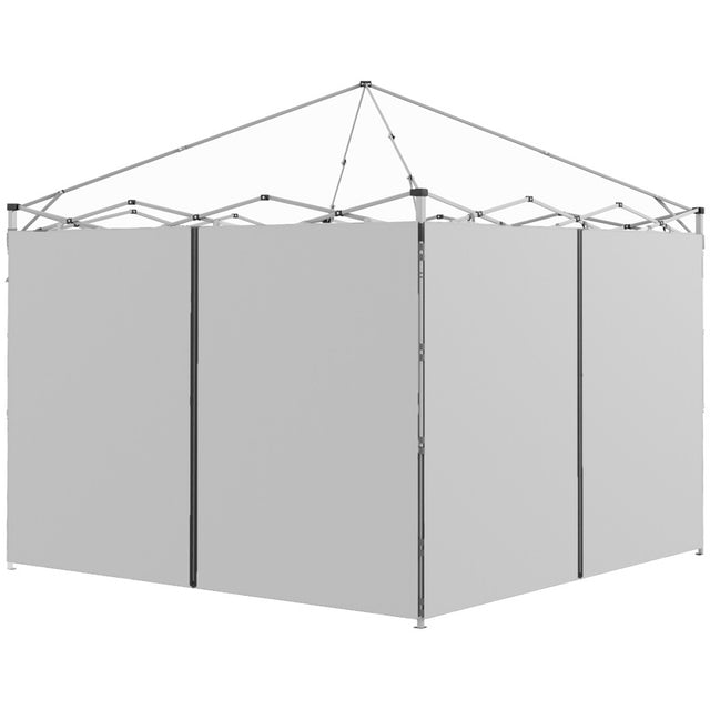 Outsunny Set of Two 3 x 3(m) Replacement Zipped Gazebo Walls - Grey