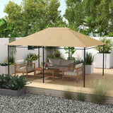 Outsunny 3 x 4m Gazebo Canopy Replacement Cover, Gazebo Roof Replacement (TOP COVER ONLY), Khaki