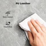 HOMCOM Bar Stools Set of 2, PU Leather Barstools with Back, Footrest and Wood Legs for Kitchen, Counter, Breakfast Bar, Grey