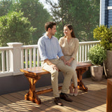 Outsunny Rustic Wooden Garden Bench, Backless Outdoor Bench Patio Loveseat with X-Shape Base for Porch, Park, Carbonised Finish