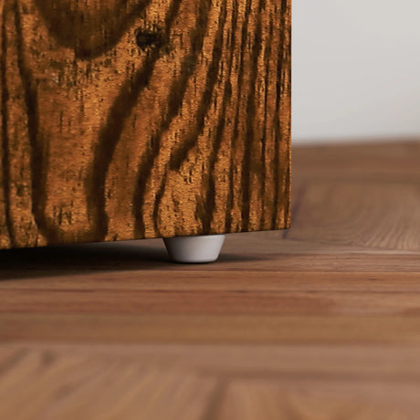 HOMCOM Computer Desk, Writing Table, PC Workstation with 3 Storage Shelves and Drawers, Silver Handle, for Home Office, Rustic Brown