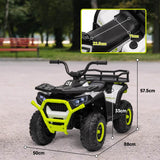 AIYAPLAY 12V Kids Electric Ride on ATV, Battery Powered Quad Bike w/ Spring Suspension, Forward Backward, Storage Basket - Green