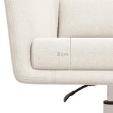 HOMCOM Modern Accent Chair with Swivel Base, Height Adjustable Arm Chair with Pillow for Living Room, Bedroom, Cream White