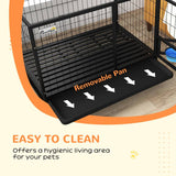 PawHut Heavy Duty Dog Crate on Wheels w/ Bowl Holder, Removable Tray, Openable Top, Detachable Door, for L, XL Dogs