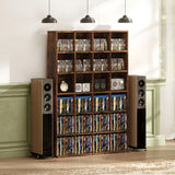 HOMCOM CD Storage Unit with Adjustable Shelves, 89 x 130.5 cm, Rustic Brown