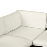 Outsunny Replacement Cushion Covers for Garden Sofa Set, Garden Rattan Sofa Cushion Polyester Cover Replacement Outdoor - No Cushion Included, Cream