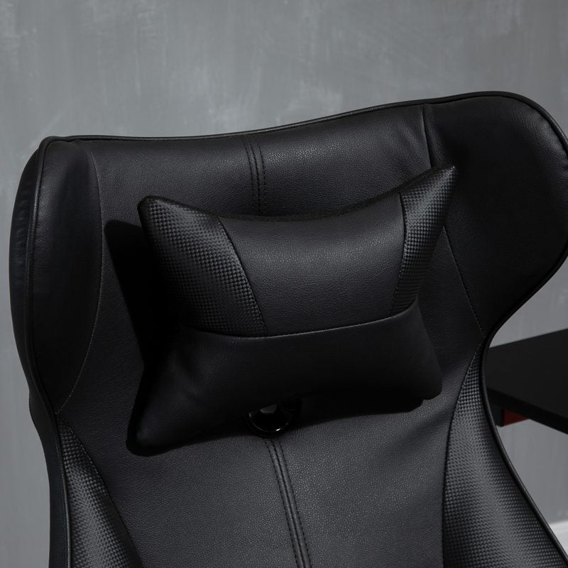 Vinsetto Video Game Chair with Lumbar Support, Racing Style Home Office Chair, Computer Chair with Swivel Base, Flip-up Armrest and Headrest, Black