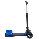 HOMCOM Kids Scooter, 3 Wheel Foldable Kick Scooter Adjustable Height w/ Flashing Wheels, Music, Water Spray for 3-6 Years, Blue