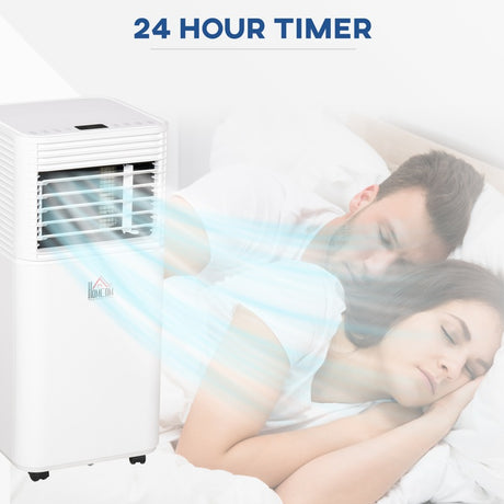 HOMCOM 9000 BTU Portable Air Conditioner for Cooling Dehumidifier Fan, Air Conditioning Unit for Room up to 18m², with Remote, 24H Timer, Window Mount Kit, R290, A Energy Efficiency, 1122W