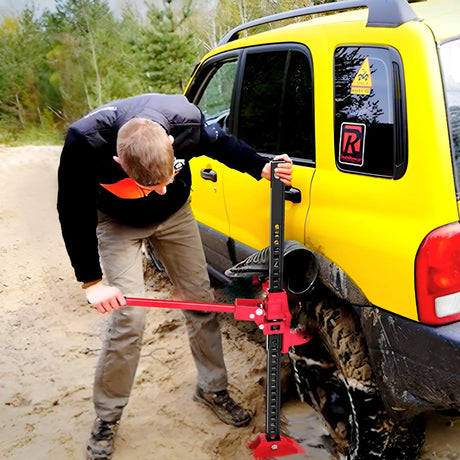 HOMCOM 3 Tonne Farm Jack, 33" High Lift Jack for 4x4 Tractors Trucks Agricultural Lifting, Red