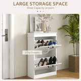 HOMCOM Two-Drawer Minimalistic Shoe Storage Cabinet, for 10 Shoes