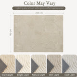 HOMCOM Modern Geometric Rug, Thick Plush, Non-Slip, 200 x 140 cm  Cream, Living Room/Bedroom/Office