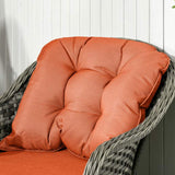 Outsunny Four-Piece Rattan Sofa Set, with Glass-Top Table - Orange