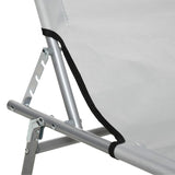 Outsunny 2 Pieces Outdoor Foldable Sun Lounger, 4 Level Adjustable Backrest Reclining Sun Lounger Chair with Angle Adjust Sun Shade Awning for Beach, Garden, Patio, Light Grey