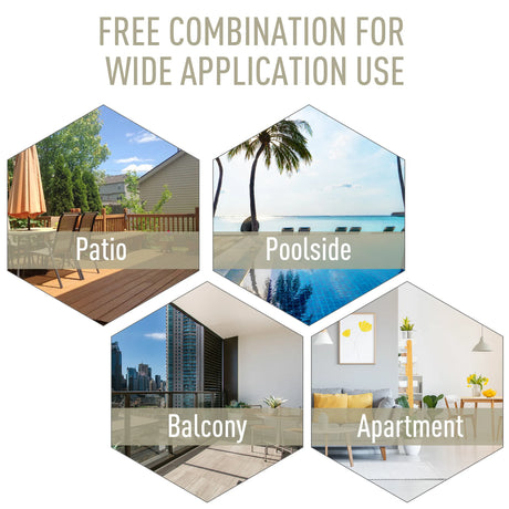 Outsunny Set of Two Folding Garden Chairs - Beige