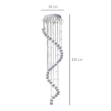 HOMCOM Modern Crystal Chandelier Ceiling Light Pendant Lamp Chrome Finish Glass Droplets New, 30 x 120cm