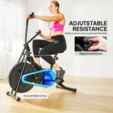 SPORTNOW Exercise Bike with Adjustable Seat, LCD Display for Home Gym
