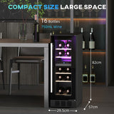 HOMCOM 16 Bottle Dual Zone 5-18℃ Wine Fridge - Black