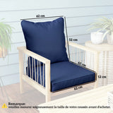 Outsunny Seat and Back Padded Cushion Set, CUSHION ONLY - Dark Blue