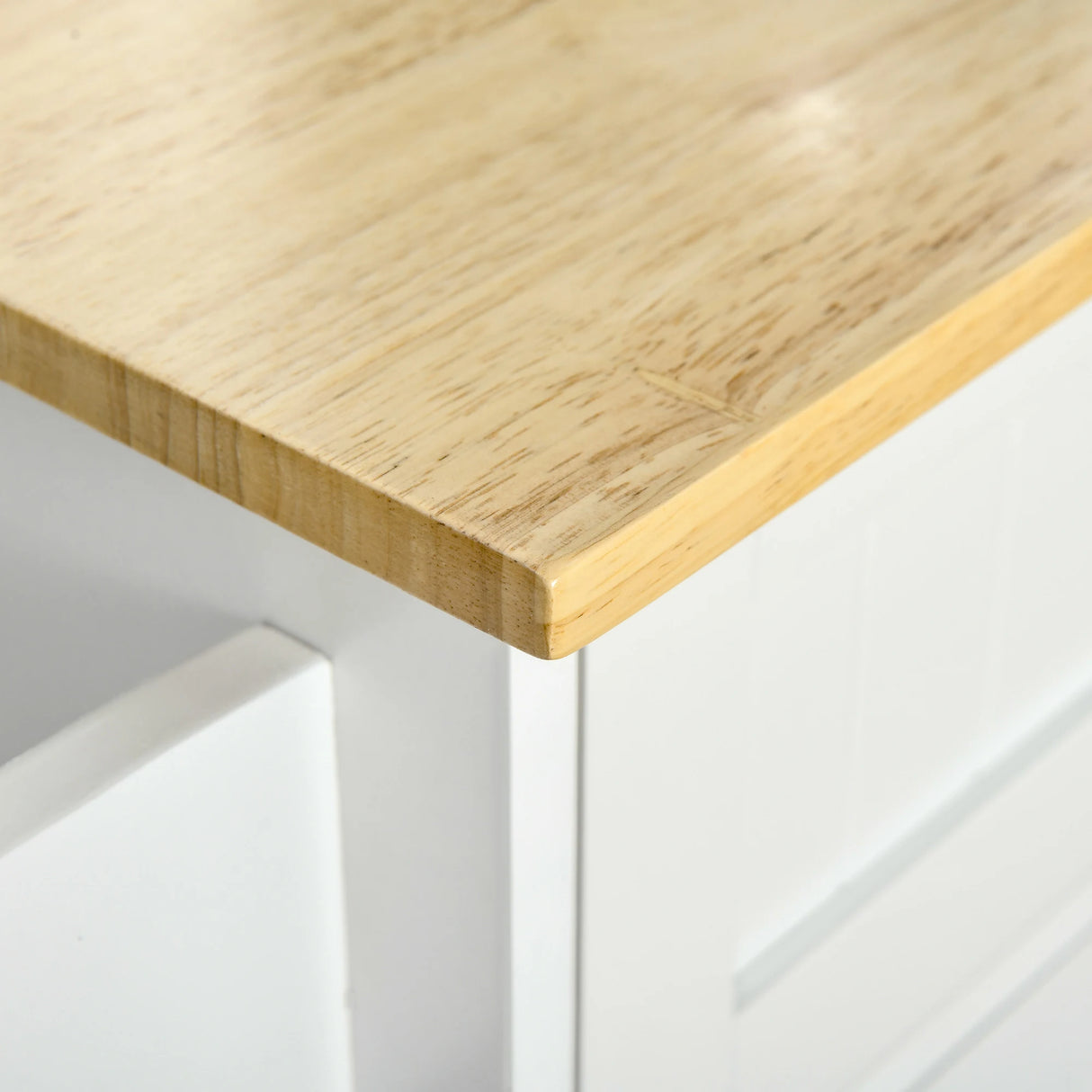 HOMCOM Kitchen Island Utility Cart, with 2 Storage Drawers & Cabinets for Dining Room, White