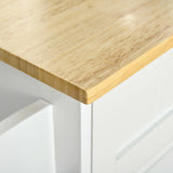 HOMCOM Kitchen Island Utility Cart, with 2 Storage Drawers & Cabinets for Dining Room, White
