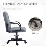 HOMCOM Swivel Executive Office Chair PU Leather Computer Desk Chair Office Furniture Gaming Seater - Grey