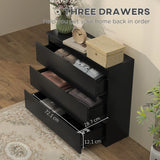 HOMCOM Chest of Three Drawers - Black