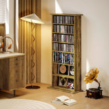 HOMCOM 360 CD Storage Unit - Rustic Brown