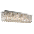 HOMCOM Modern Crystal Ceiling Light Square Crystal Chandelier for Living Room, Dining Room, Hall, E14 Base, Silver, 80 x 25 x 23cm