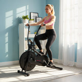 SPORTNOW Exercise Bike with Adjustable Seat, LCD Display for Home Gym