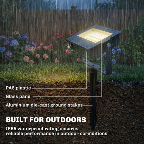 Outsunny 32W LED Floodlights, Linkable 4-Pack Landscape Lighting with Remote Control, RGB Colour Changing, UK Plug, Black