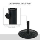 Outsunny 13kg Round Parasol Base Sun Umbrella Weight Stand Holder Patio Outdoor Garden, Black