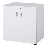 Vinsetto Two-Tier Locking Office Storage Cabinet - White