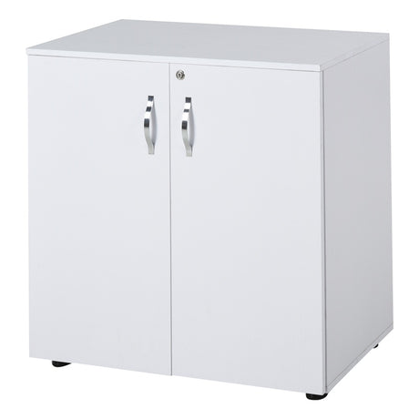 Vinsetto Two-Tier Locking Office Storage Cabinet - White