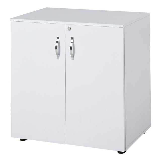 Vinsetto Two-Tier Locking Office Storage Cabinet - White