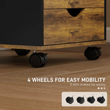 HOMCOM Five-Drawer Filing Cabinet - Rustic Brown