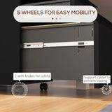 Vinsetto 3-Drawer Filing Cabinet with Lock, Mobile Steel File Cabinet for A4, Legal and Letter Size, Under Desk Drawers with Pre-Assembled Body for Home Office, 37 x 43.5 x 60 cm, Black