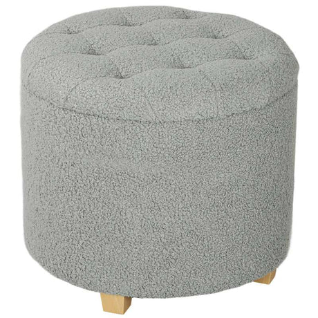 HOMCOM 31.8L Teddy Fleece Storage Ottoman - Dark Grey